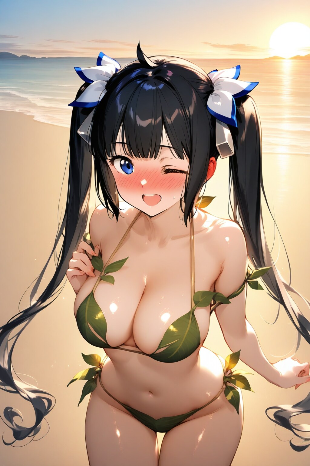 ヘスティア様(葉っぱビキニ)