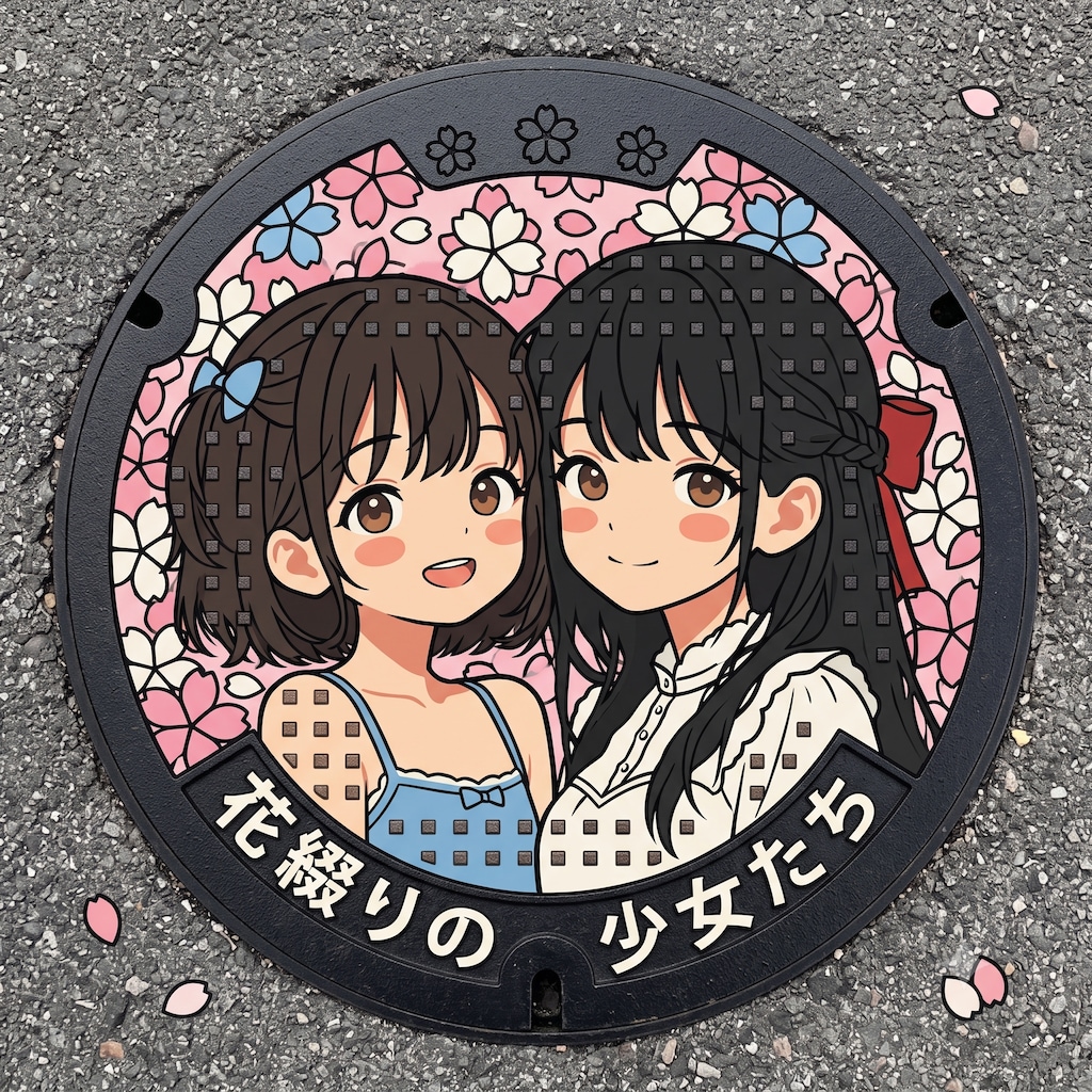 花綴りのマンホール ― 咲良と咲夜 ―