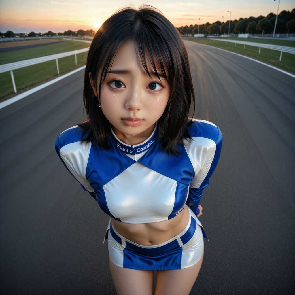 RQ-夕日をバックにじっと見つめる