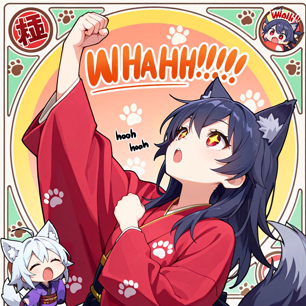 オオカミ印わふーのど飴付属シール