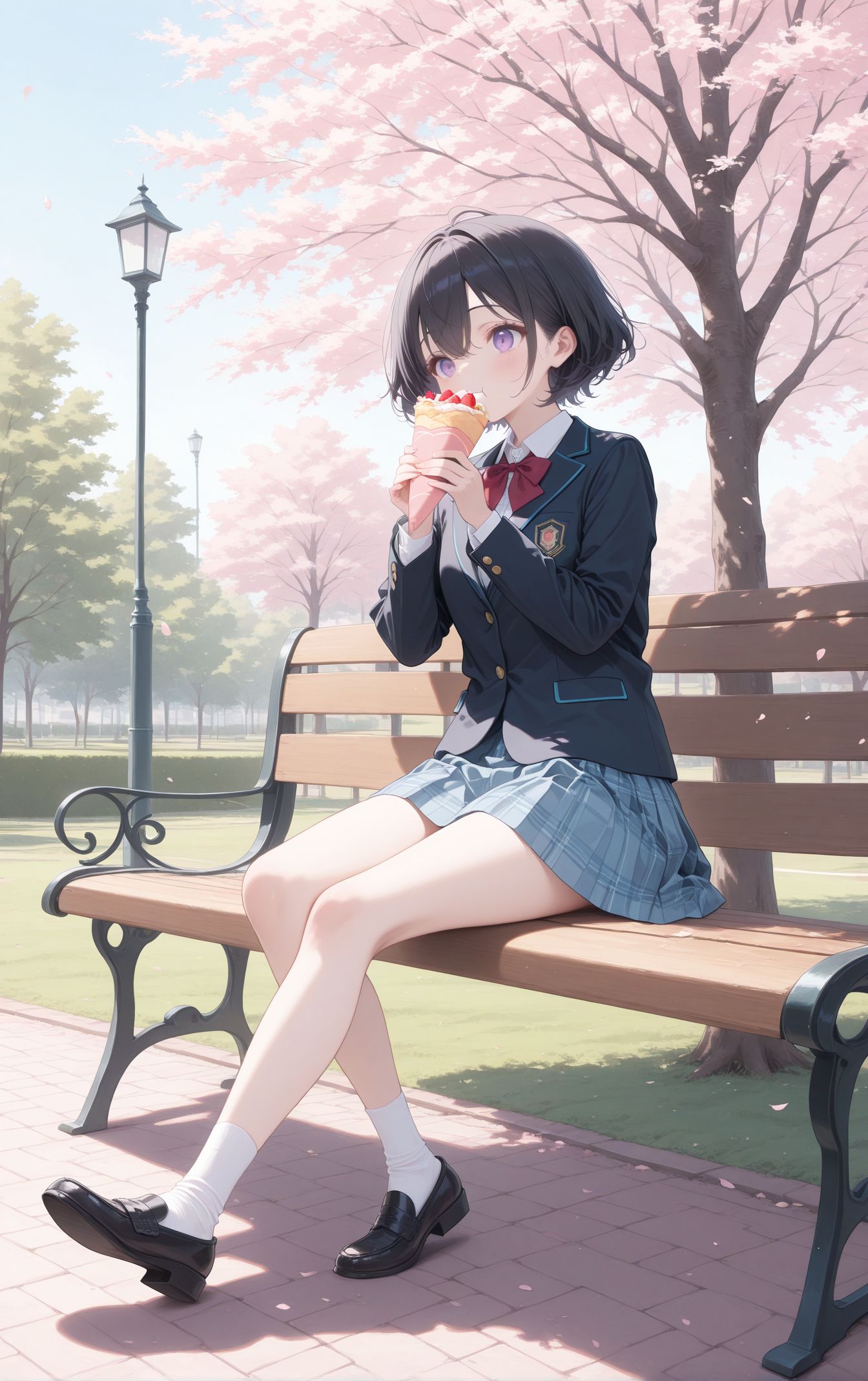 クレープを食べてるだけのAIイラスト