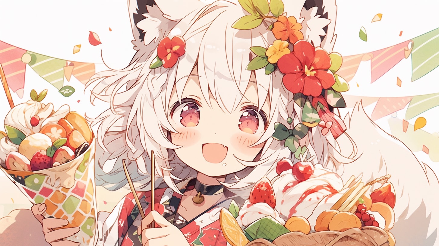 狐娘の甘い夏祭り冒険 | の人気AIイラスト・グラビア