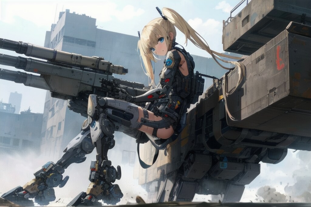 三連式ライフルその射撃モード(彼女は巨人型である。