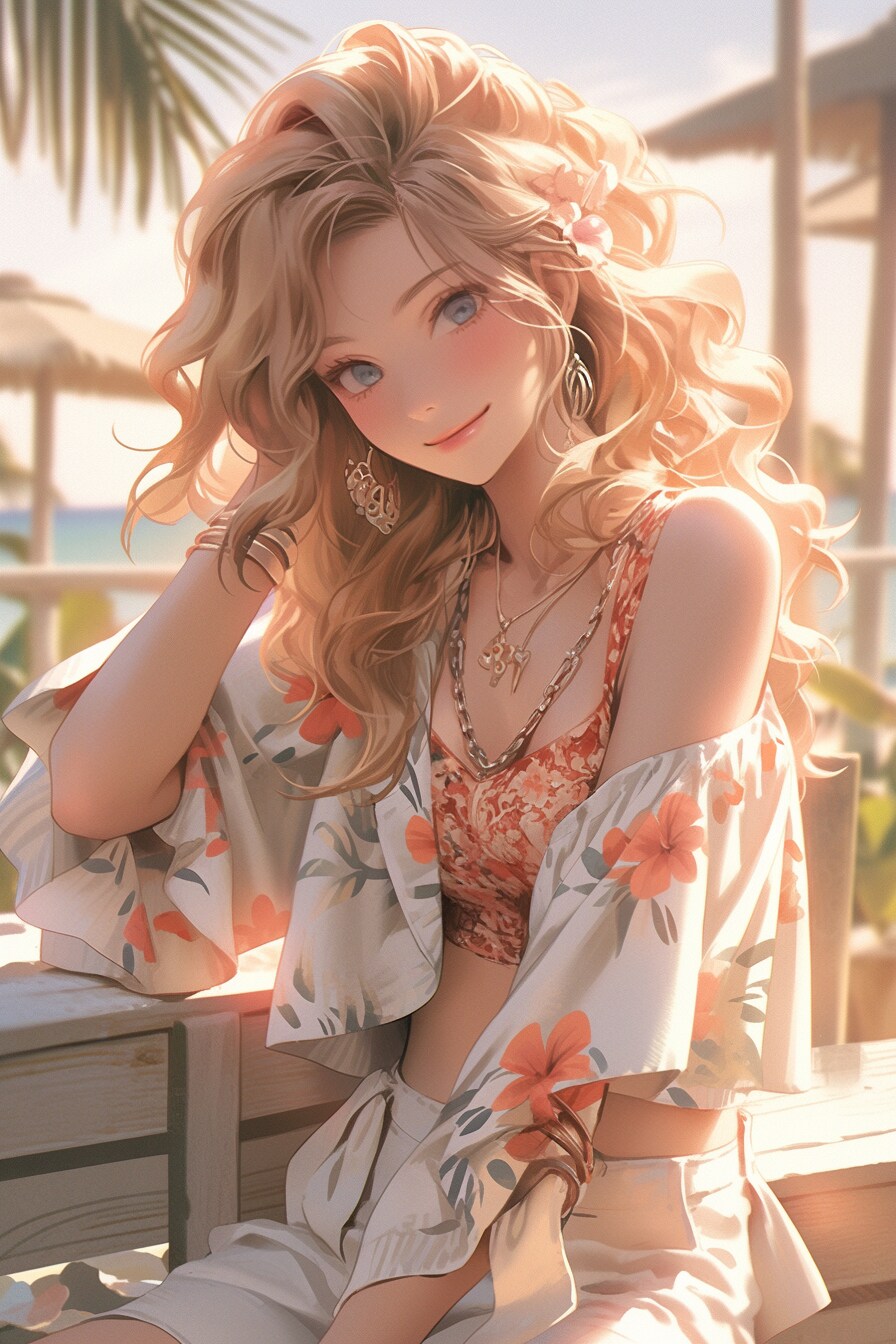 海辺でセクシー姉さん