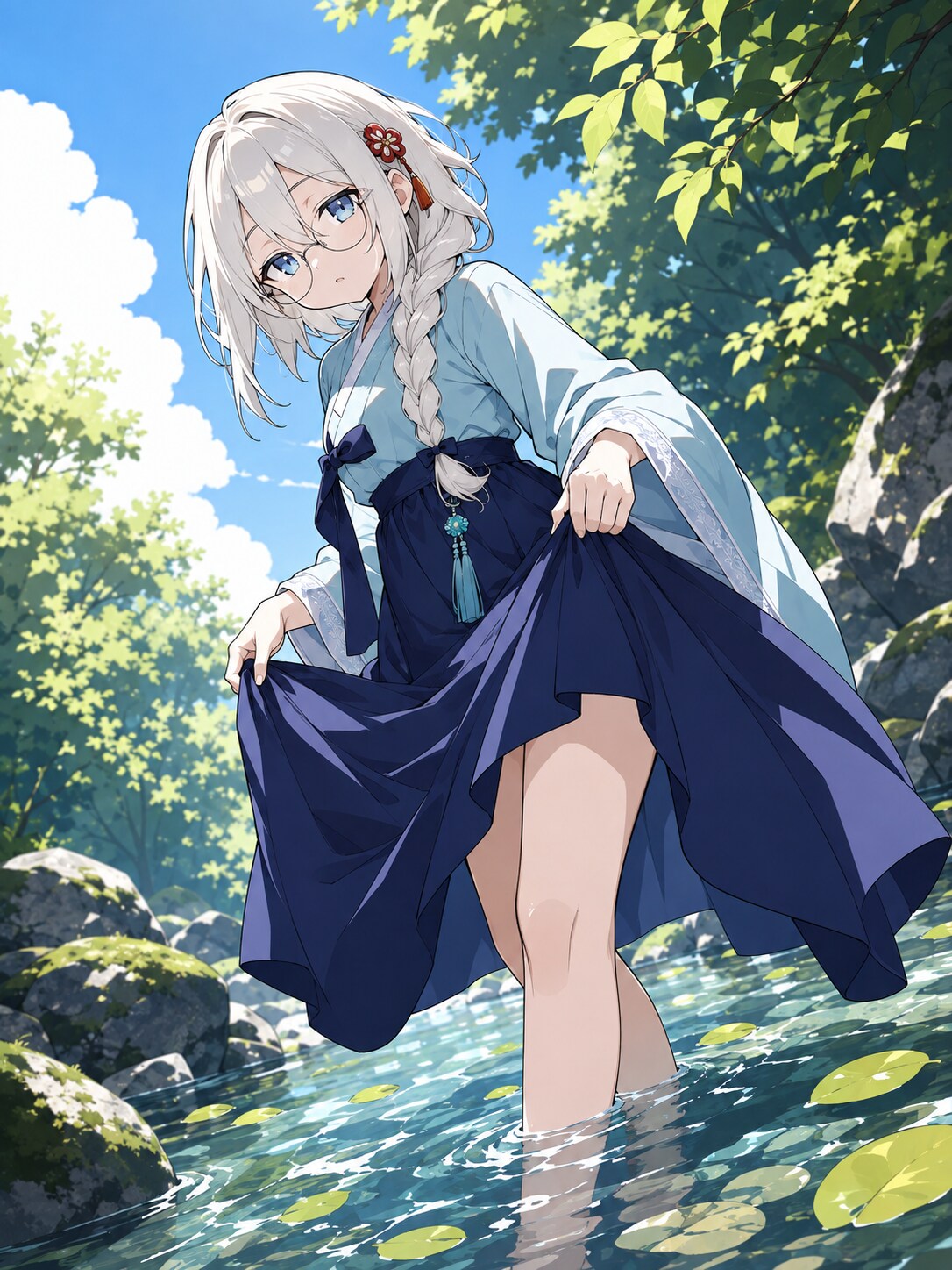 韓服眼鏡三つ編みFA -Fan art-