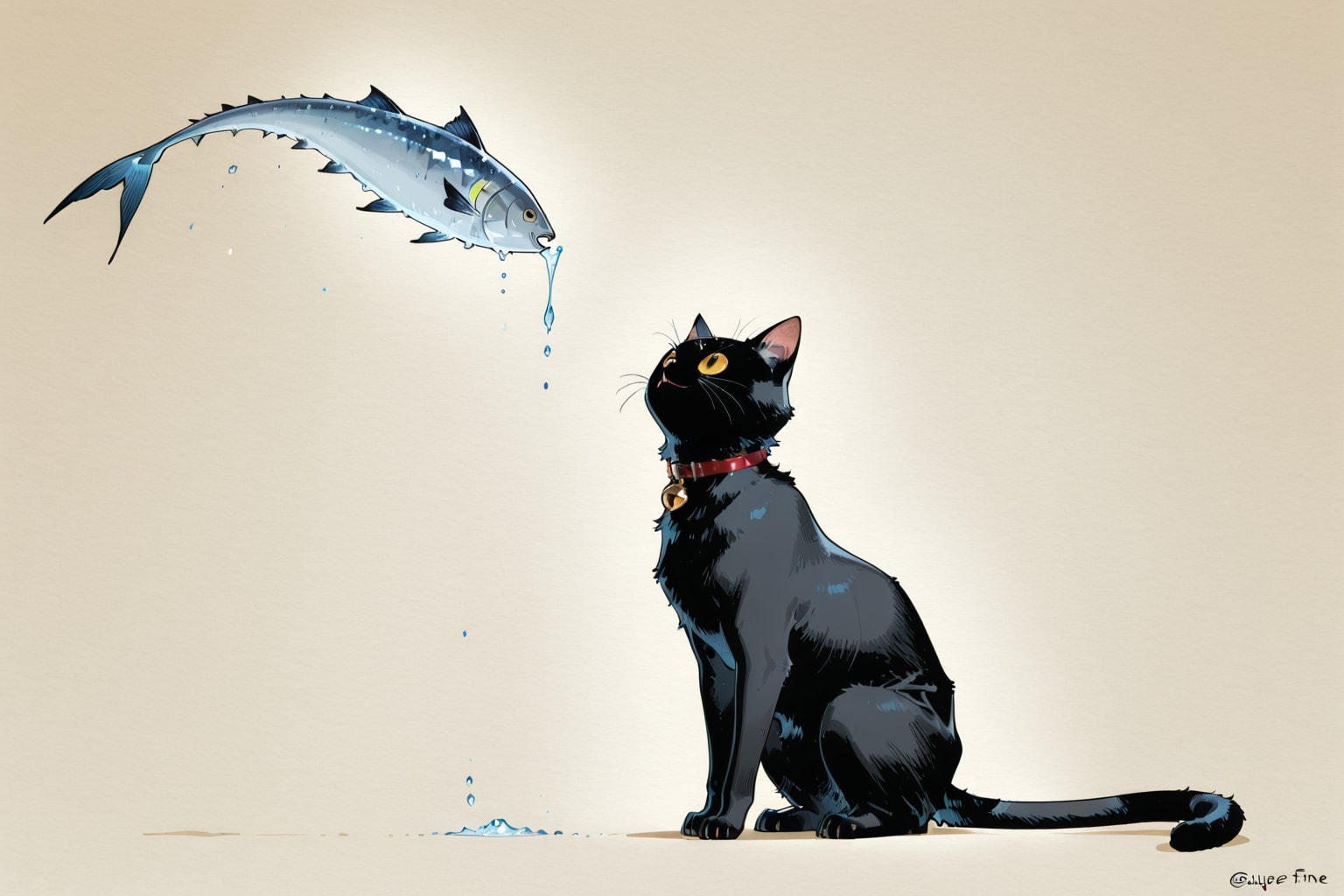 猫と魚 | の人気AIイラスト・グラビア