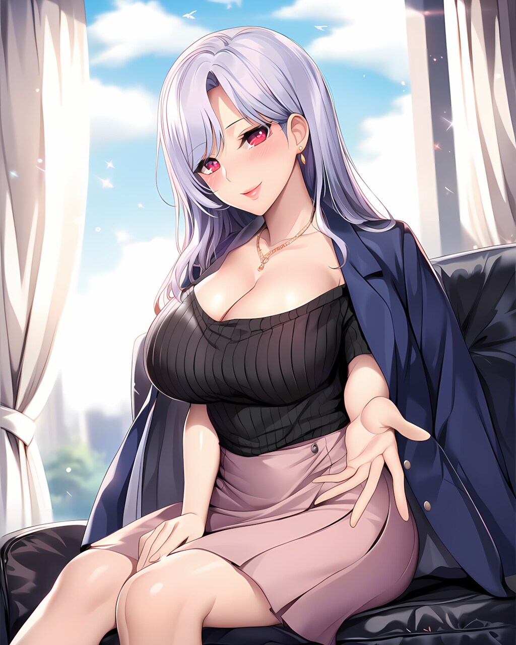 🥂ホテルラウンジで優雅な午後✨大人ジャケットコーデ