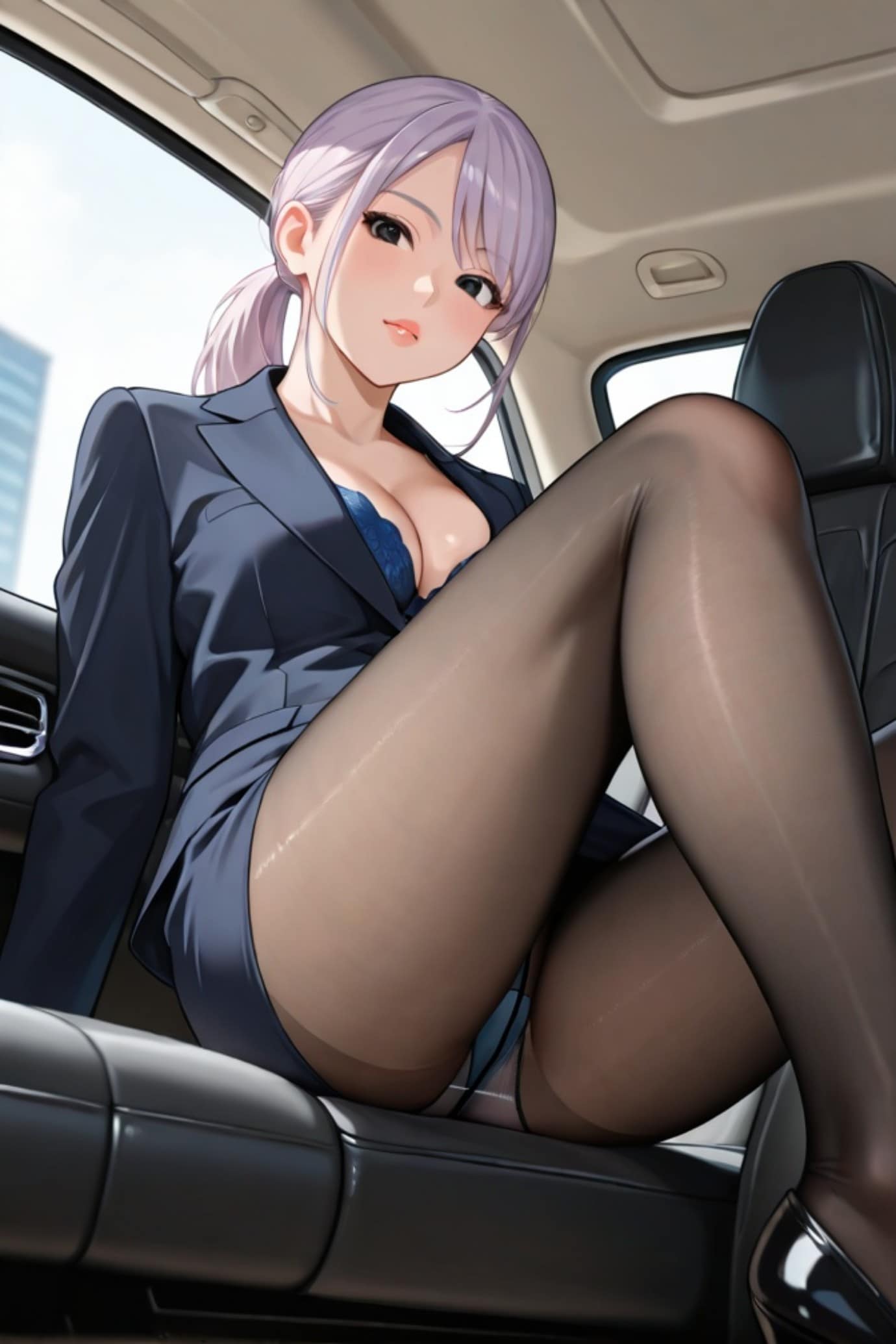 パン見せする紫髪ちゃん