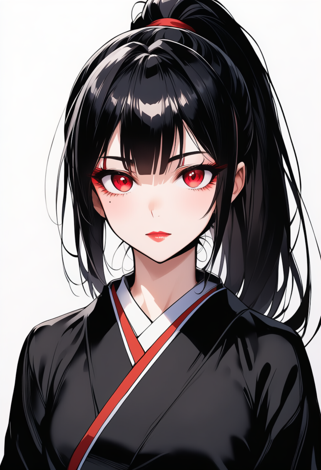 赤いアイライナー 赤い口紅