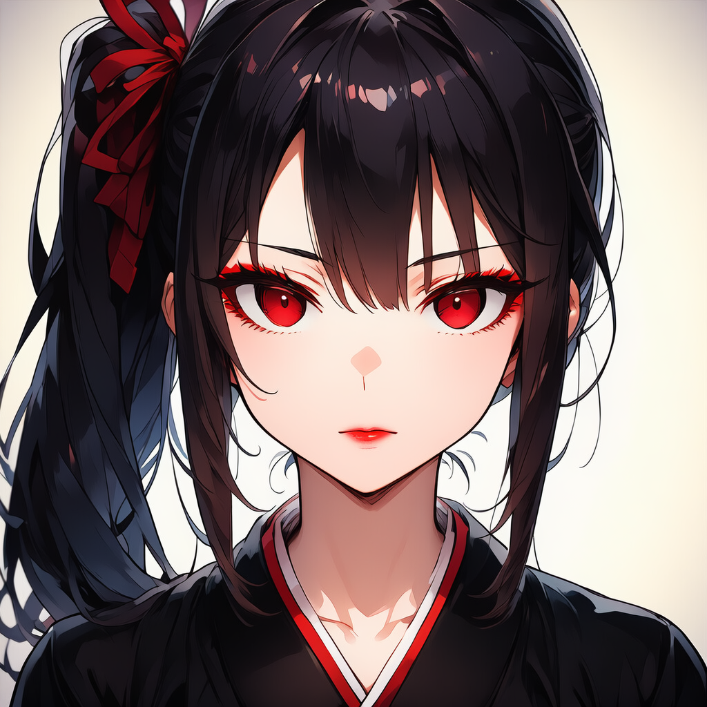 赤いアイライナー 赤い口紅