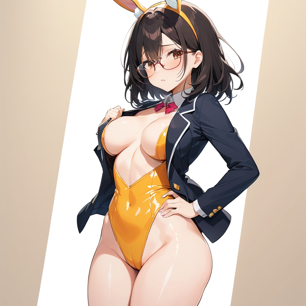 ジャケット羽織りバニー地味子さん