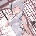 (1312)銀髪ちゃんチャイナドレス 4枚目