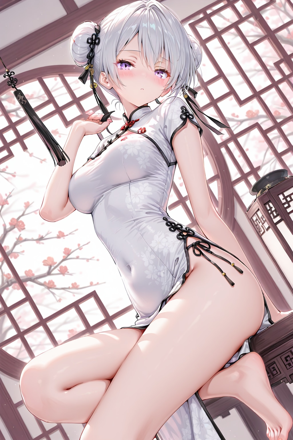 (1312)銀髪ちゃんチャイナドレス