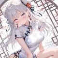 (1312)銀髪ちゃんチャイナドレス 2枚目