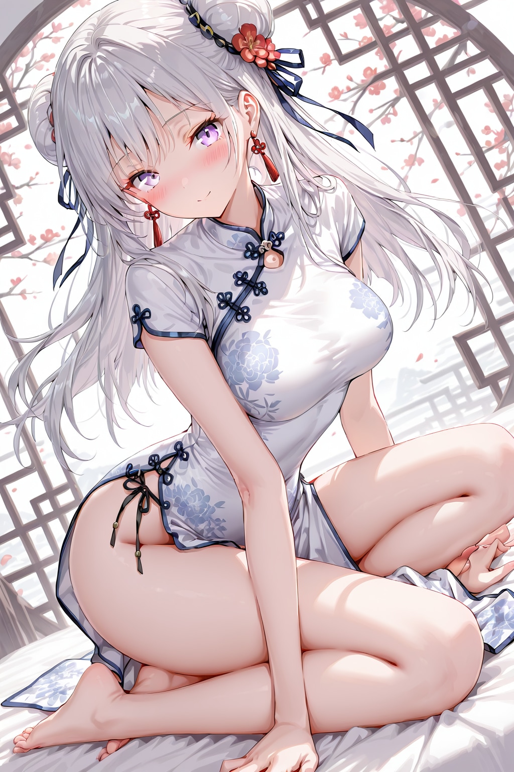 (1312)銀髪ちゃんチャイナドレス