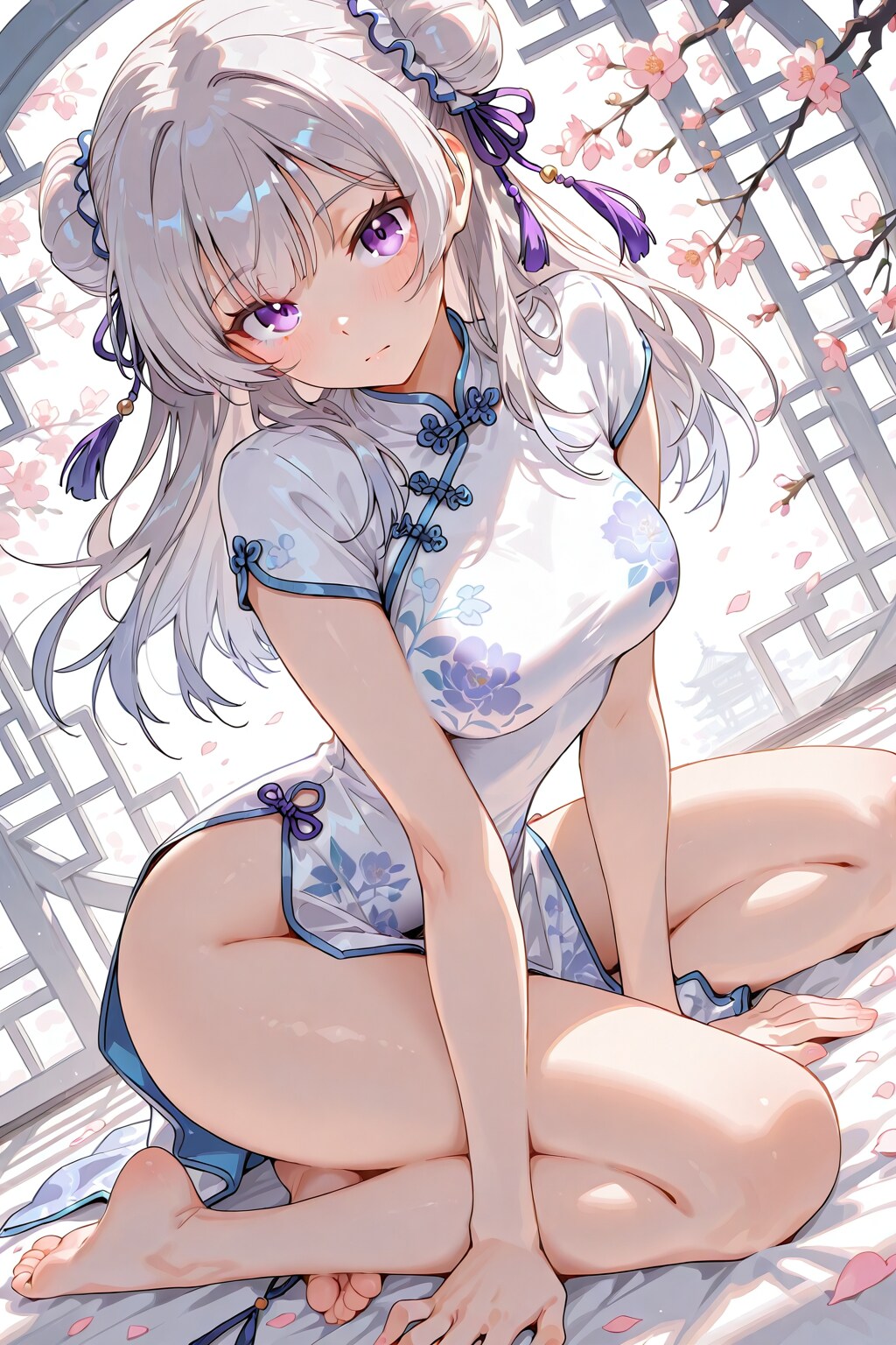 (1312)銀髪ちゃんチャイナドレス