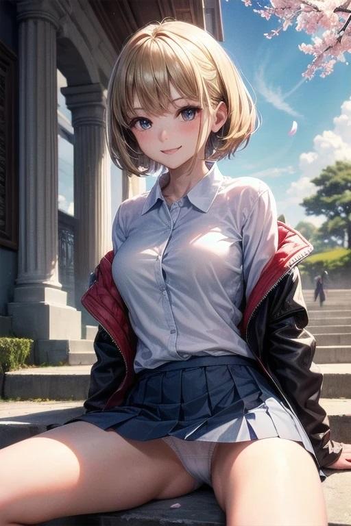 金髪女子大生お花見デートパンチラ画像集