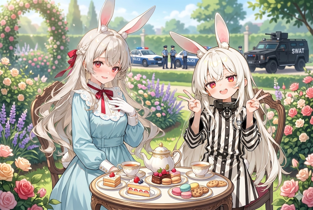 うさぎさんと不穏なお茶会 【誕生日FAお礼 for cyan motoさん】
