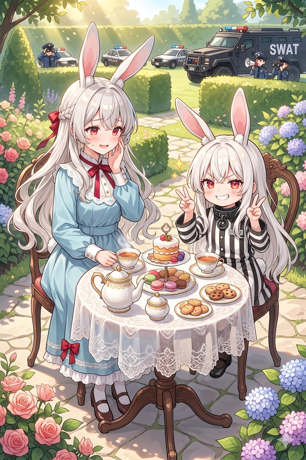 うさぎさんと不穏なお茶会 【誕生日FAお礼 for cyan motoさん】