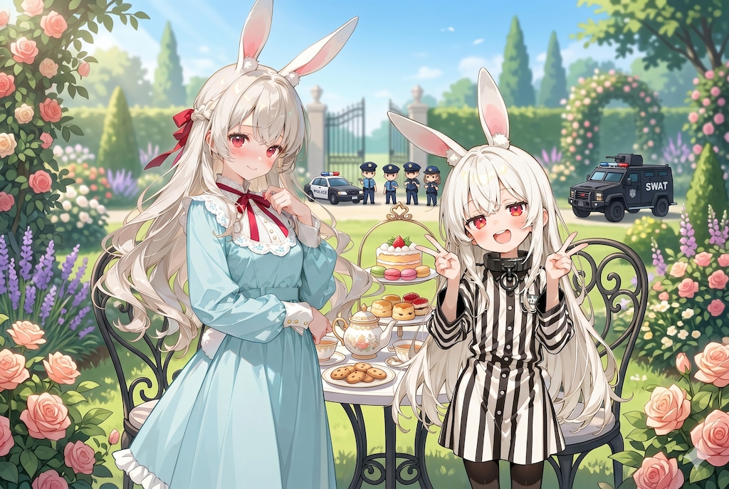 うさぎさんと不穏なお茶会 【誕生日FAお礼 for cyan motoさん】
