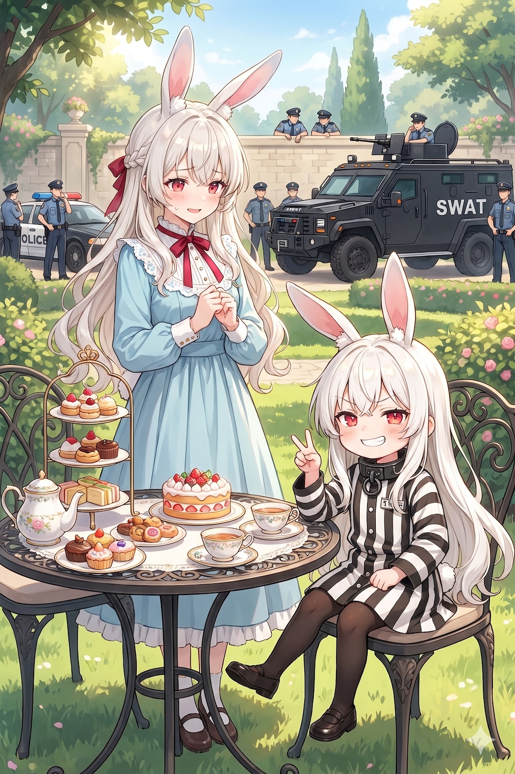 うさぎさんと不穏なお茶会 【誕生日FAお礼 for cyan motoさん】