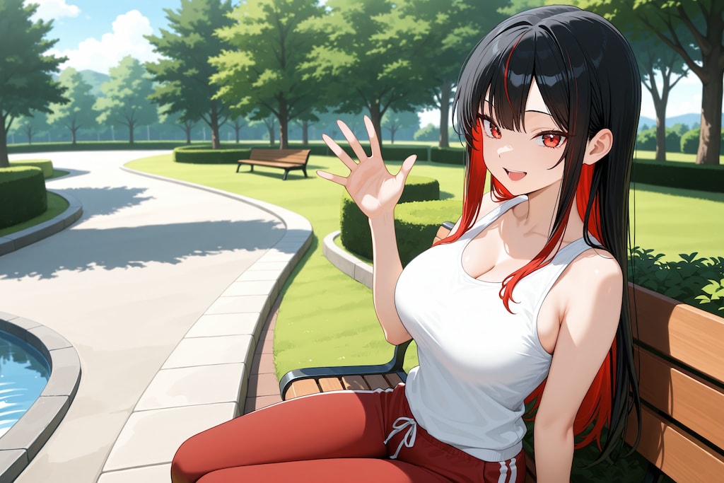 公園で