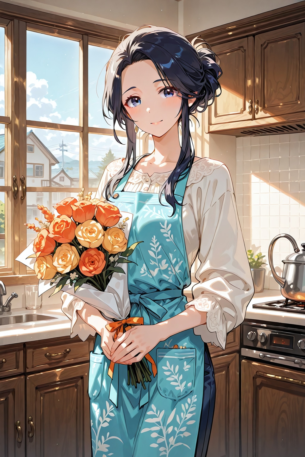 プレゼントに花を貰う①