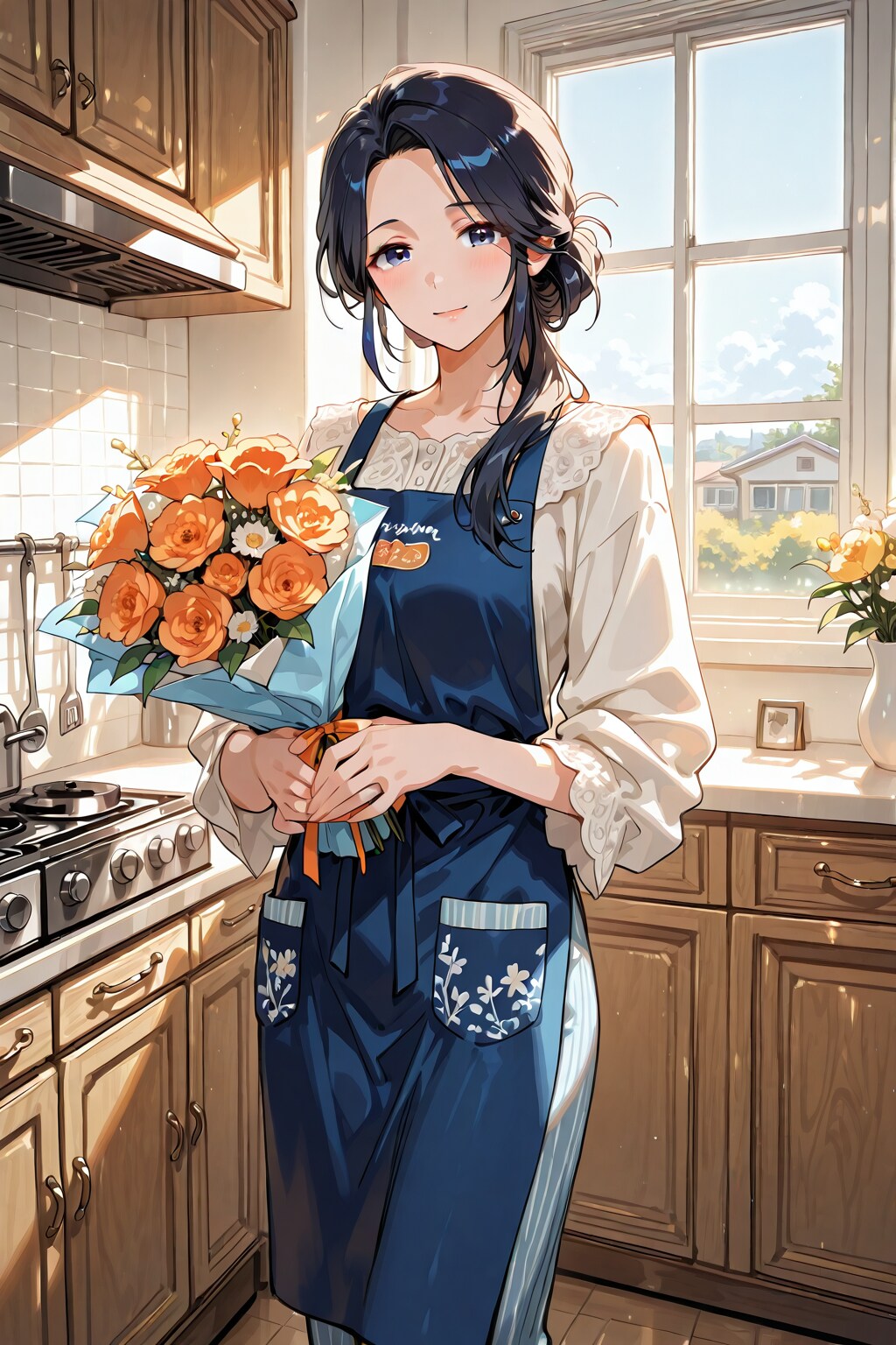 プレゼントに花を貰う① | の人気AIイラスト・グラビア
