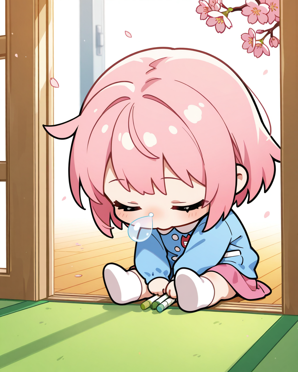 お遊戯中に寝ちゃった子