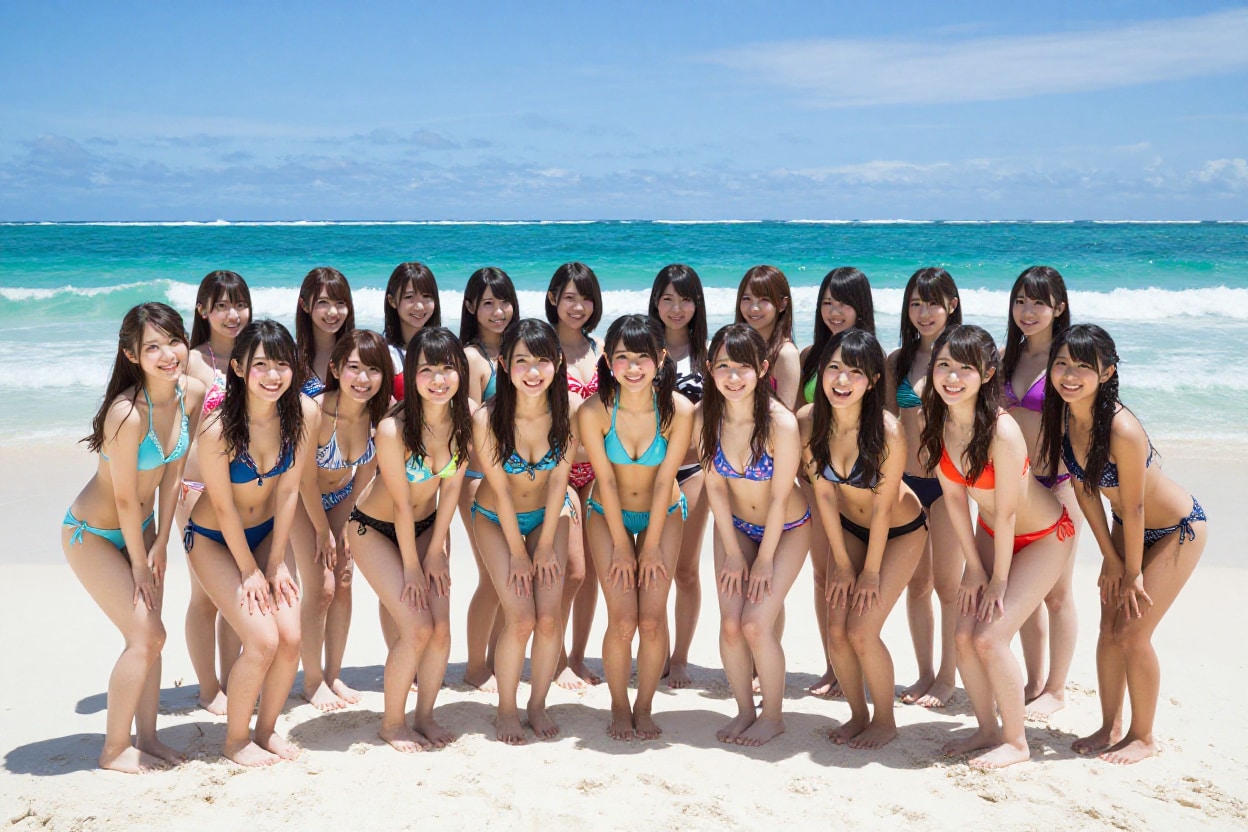 海での集合写真