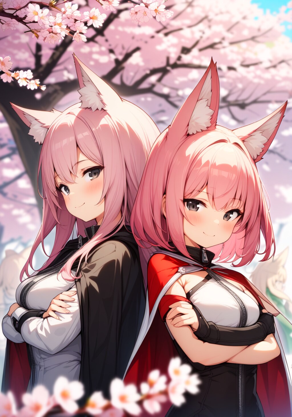 キツネ娘と桜