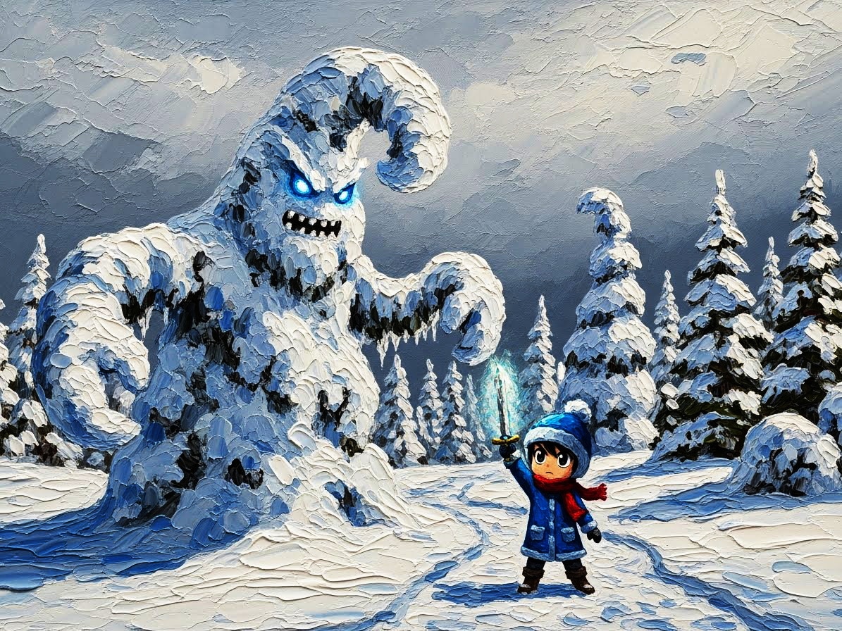 アイスモンスターとチビ勇者 | の人気AIイラスト・グラビア