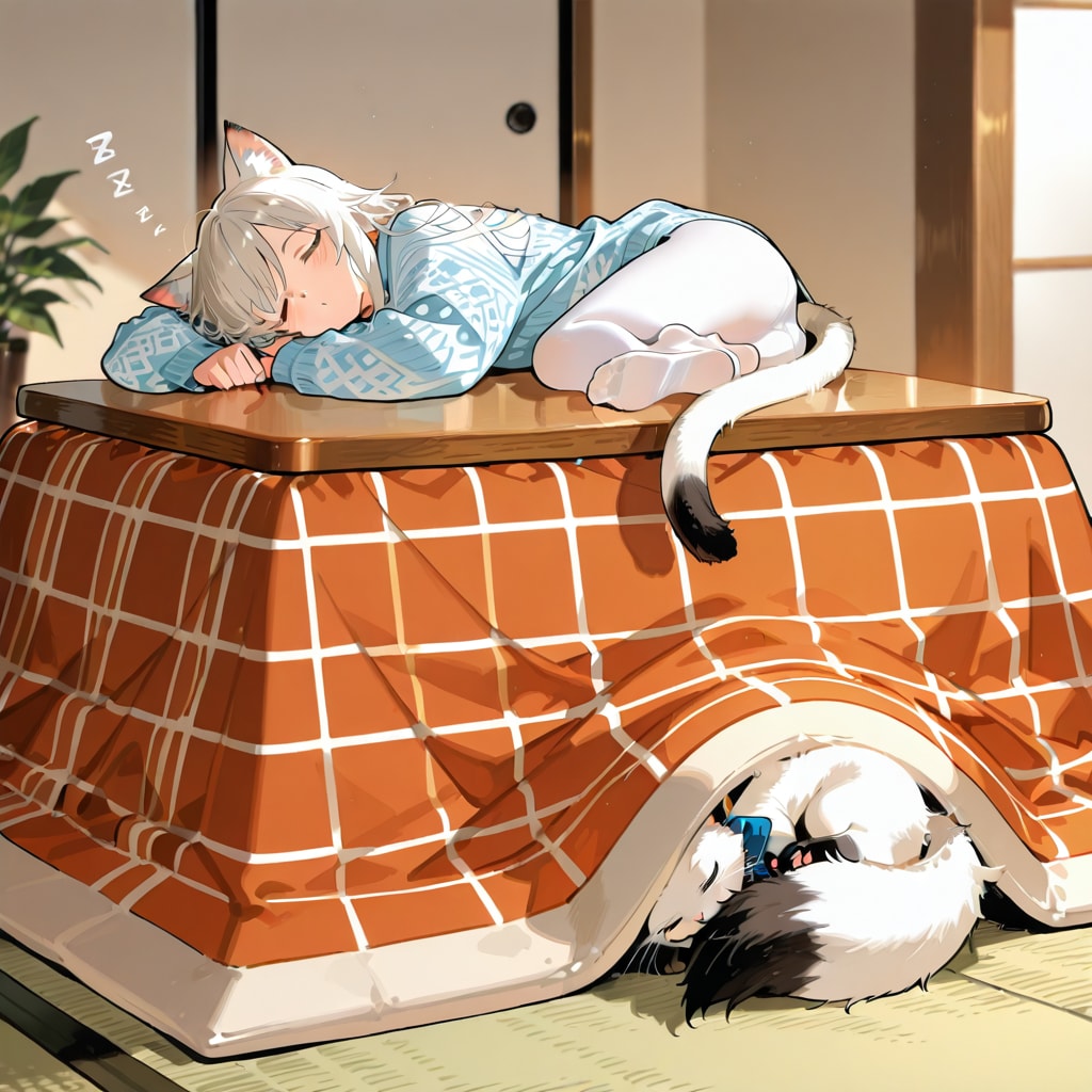こたつで寝る | の人気AIイラスト・グラビア