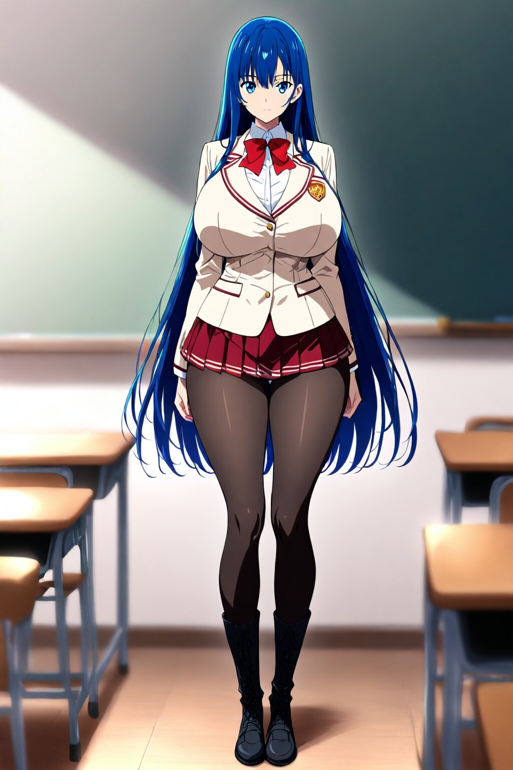 青髪ロングの女子高生