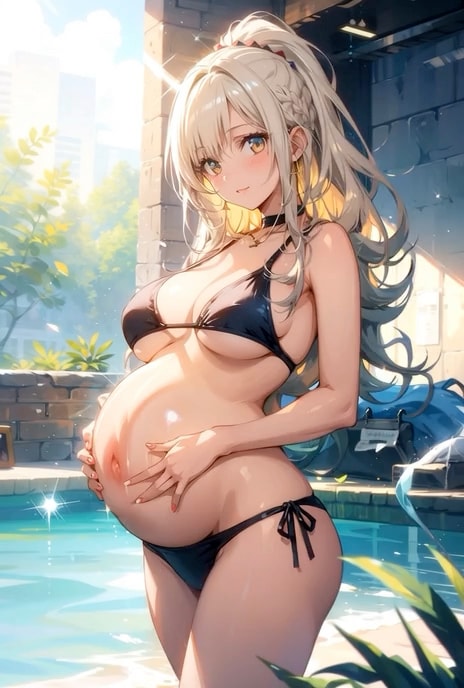 妊娠7〜8ヶ月くらいのギャルママ