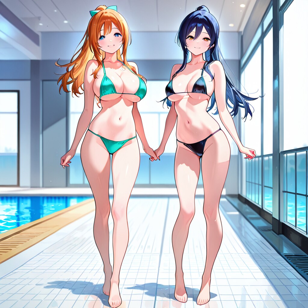 FROSTアイドル二人組　水着をPHOENIXで生成してみた。