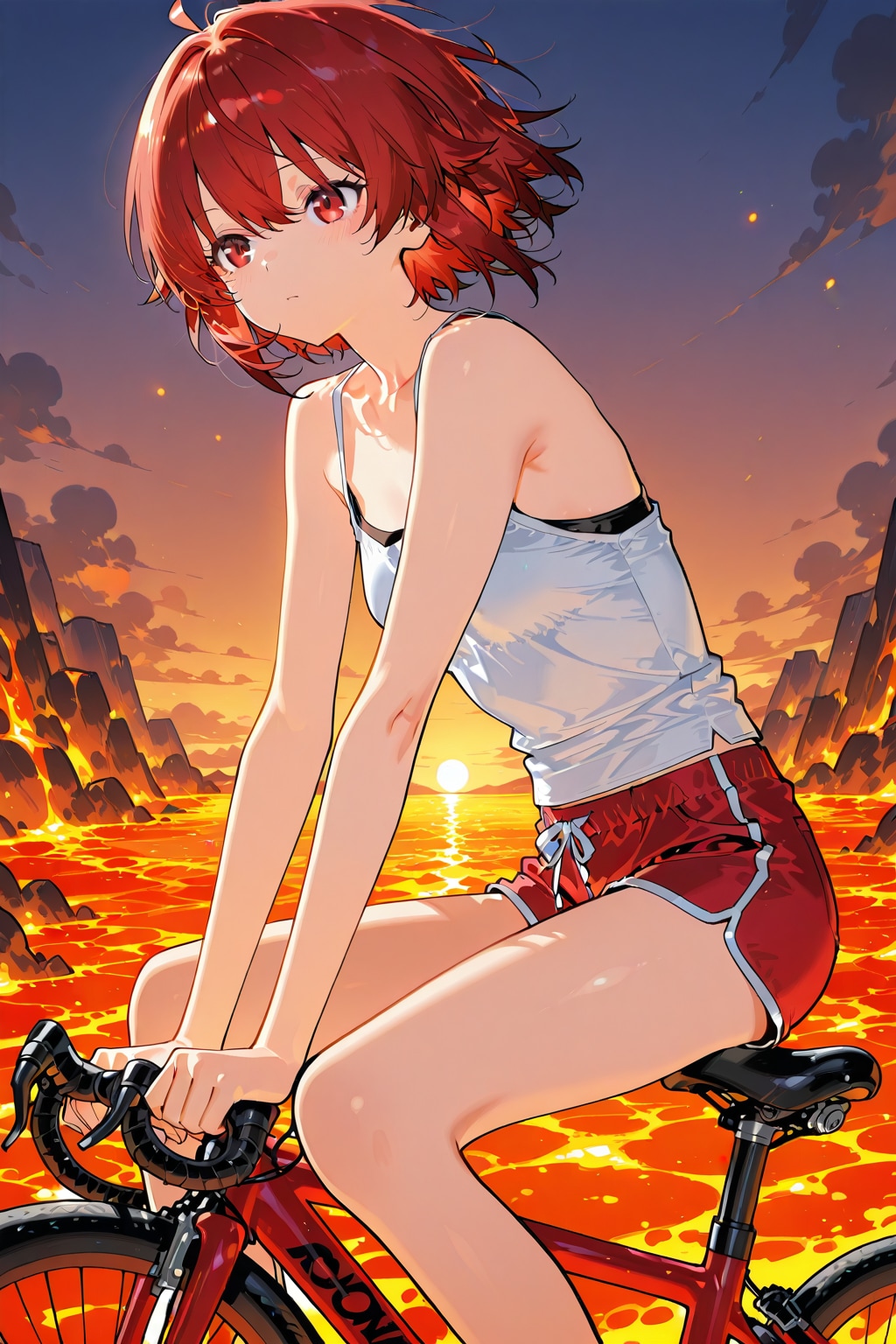 自転車に乗る PHOENIXちゃん | の人気AIイラスト・グラビア