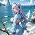 海辺でドレス 2枚目