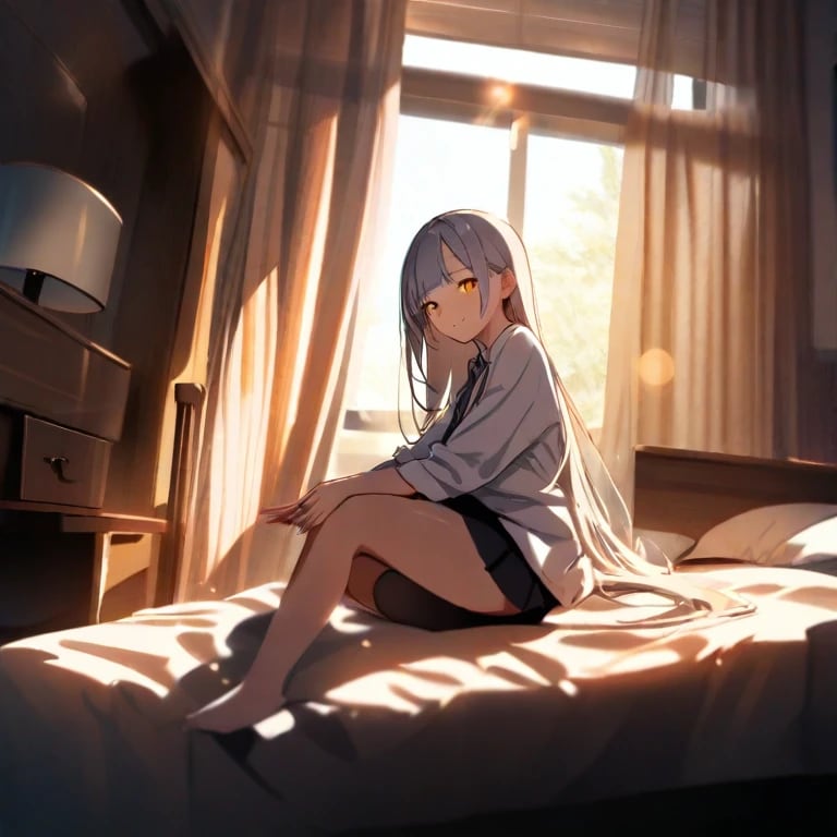 ベッドの上で