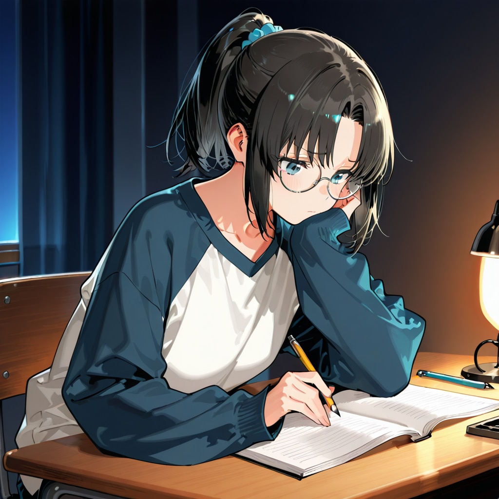 勉強中の楓ちゃん