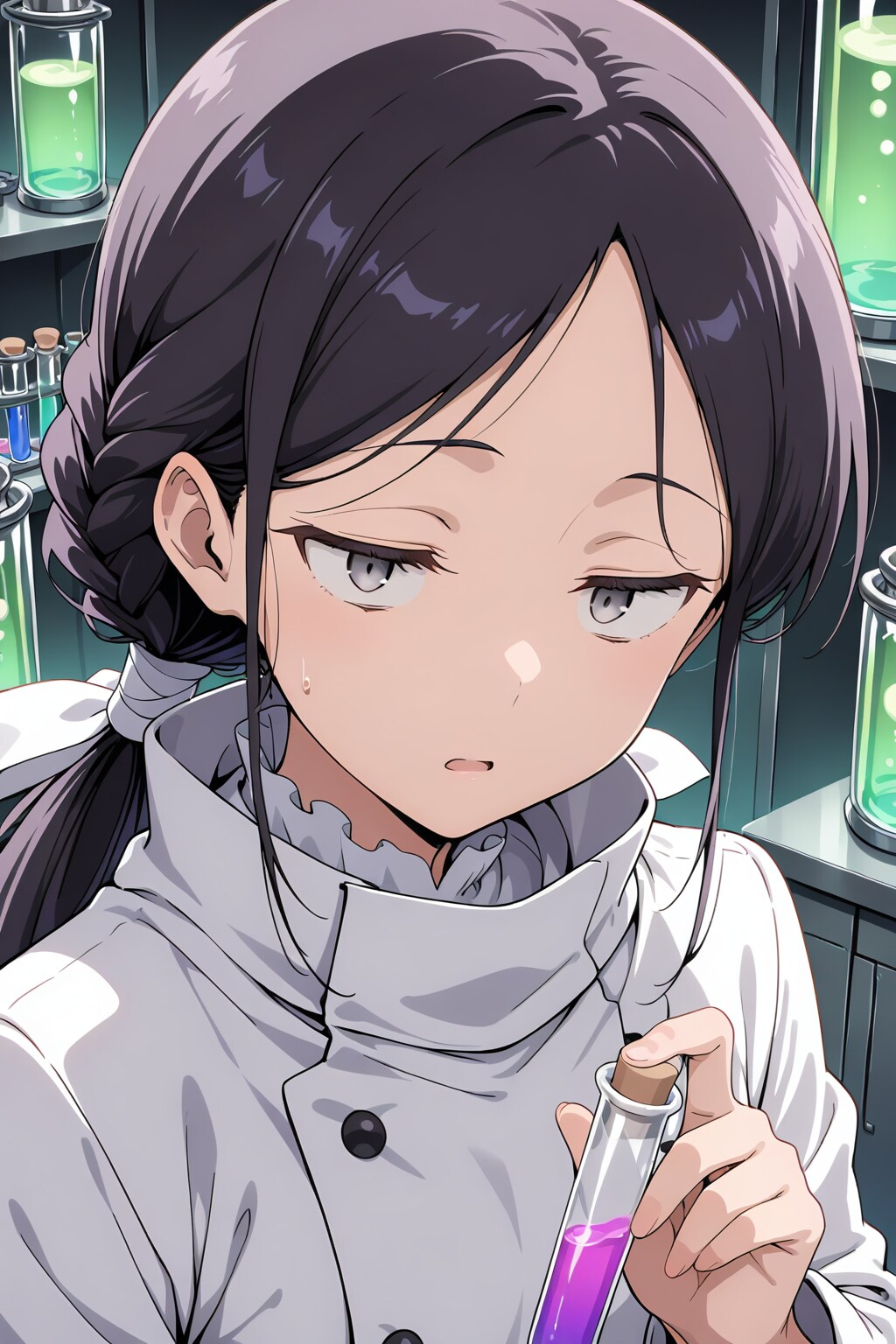 試験管を手に思考するサイエンティスト