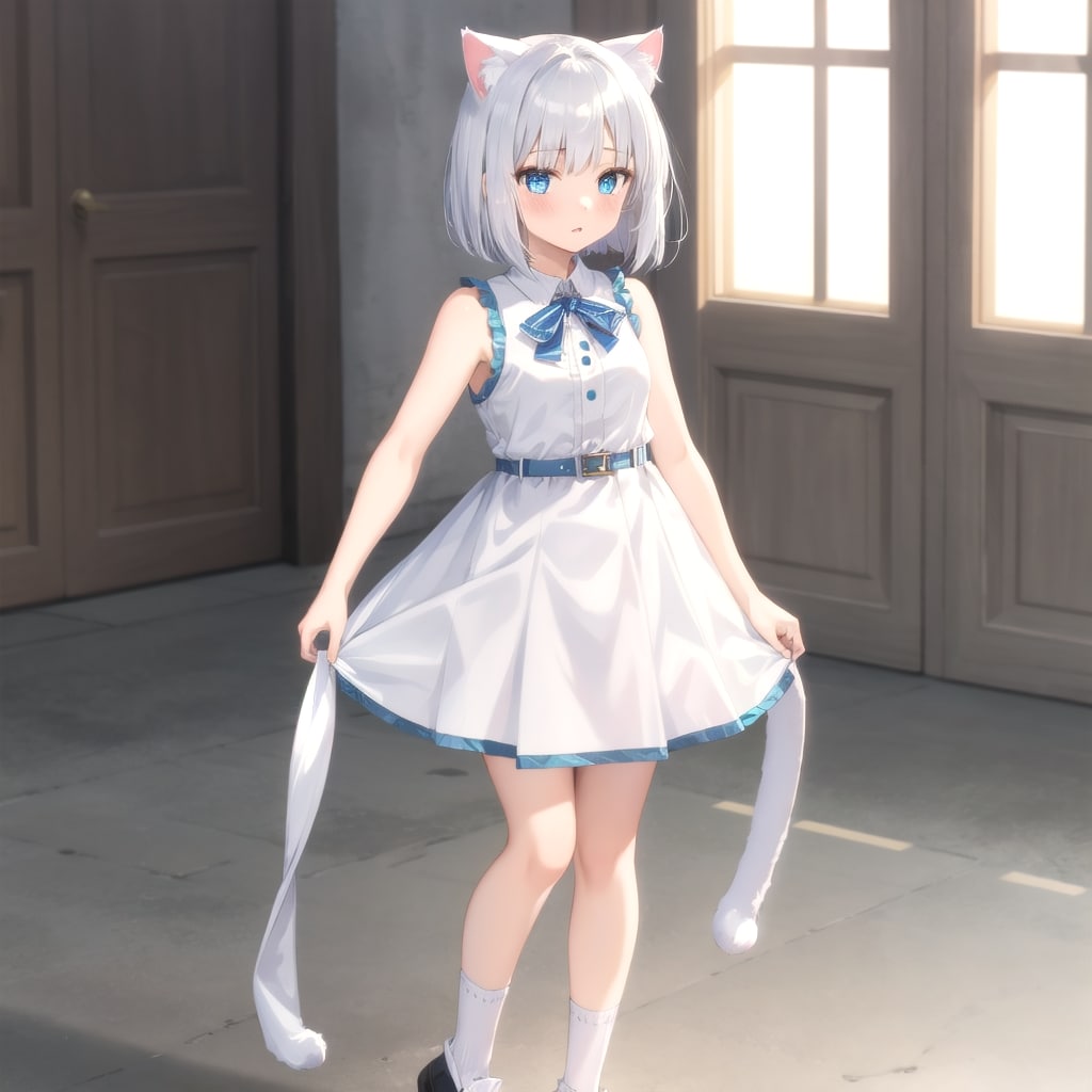 白い子猫の擬人化