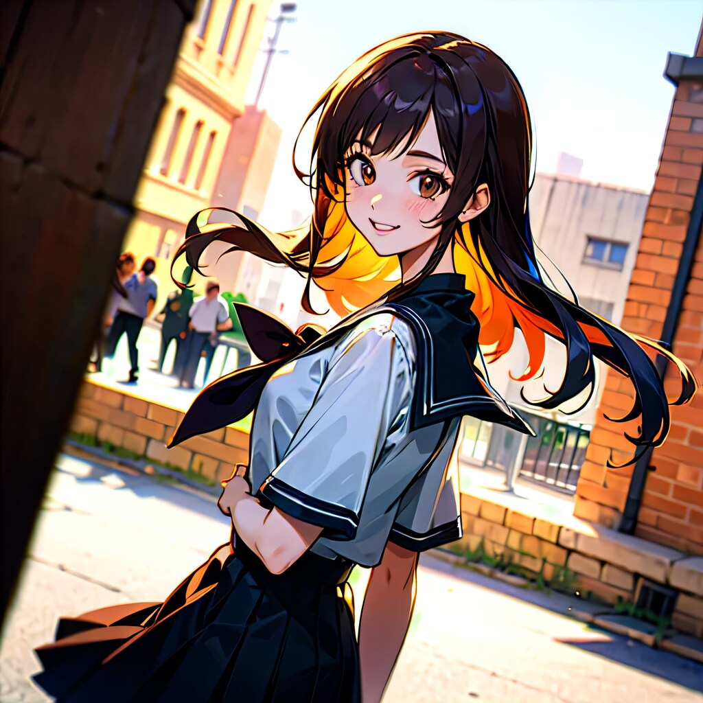 黒髪ロングでセーラー服の少女４１