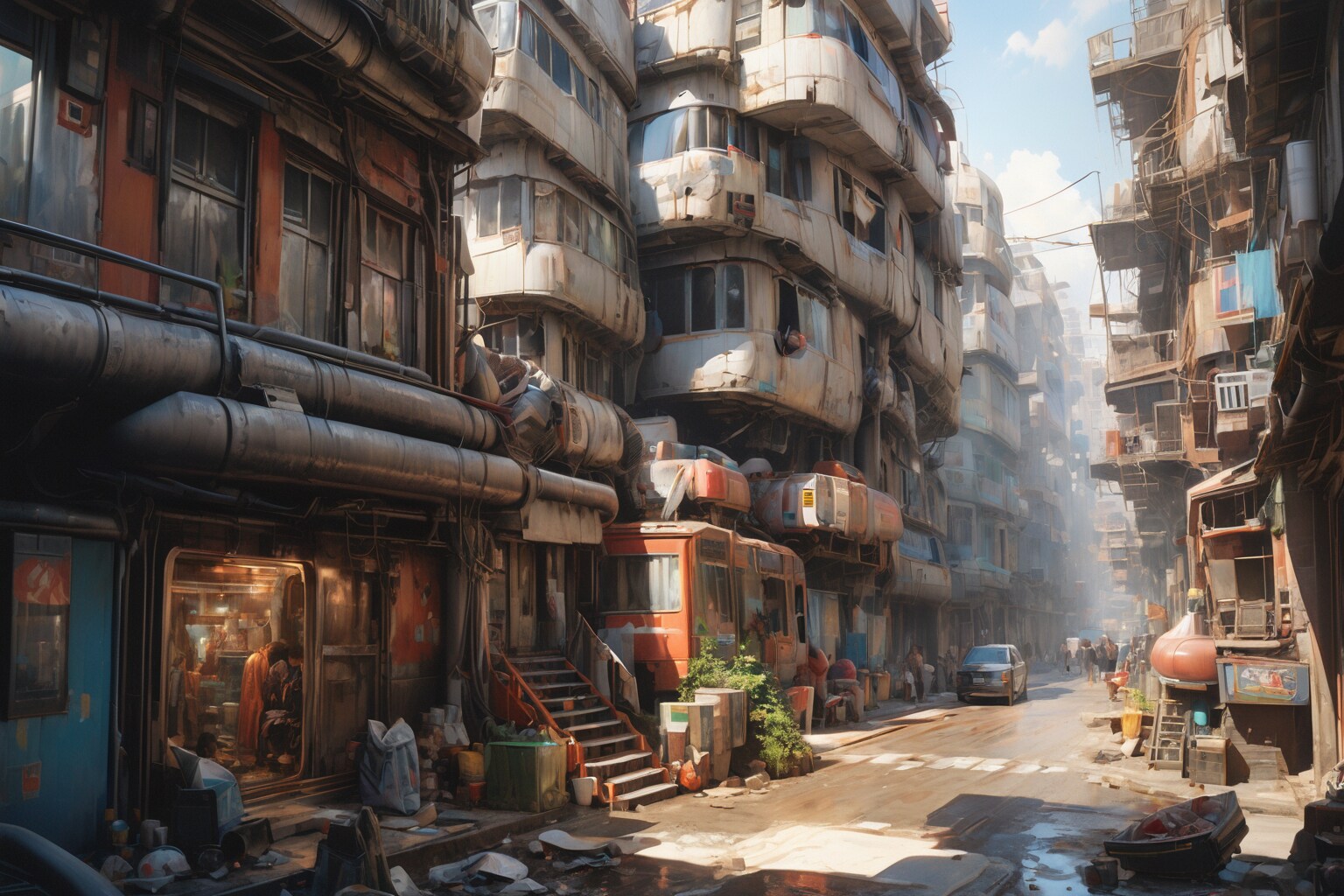 「超」未来の貧乏長屋 | の人気AIイラスト・グラビア