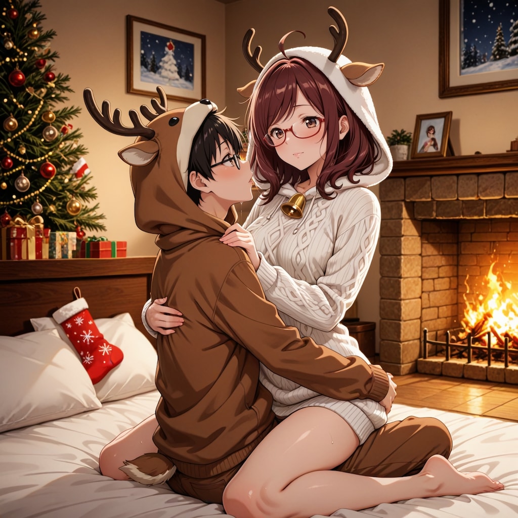 クリスマスな 赤松 早苗さんとハグ