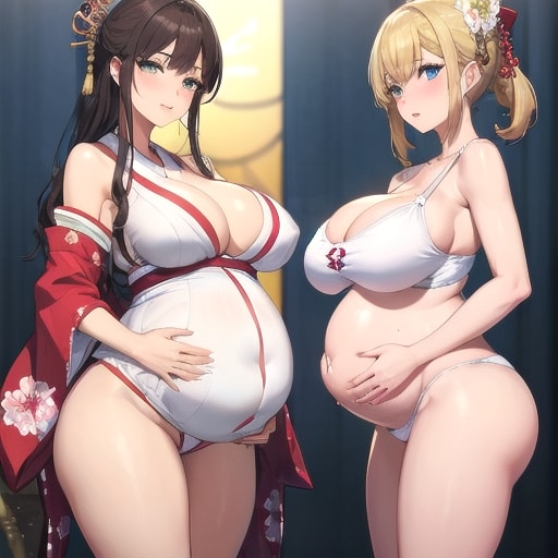 大和撫子爆乳妊婦&レディ金髪碧眼爆乳