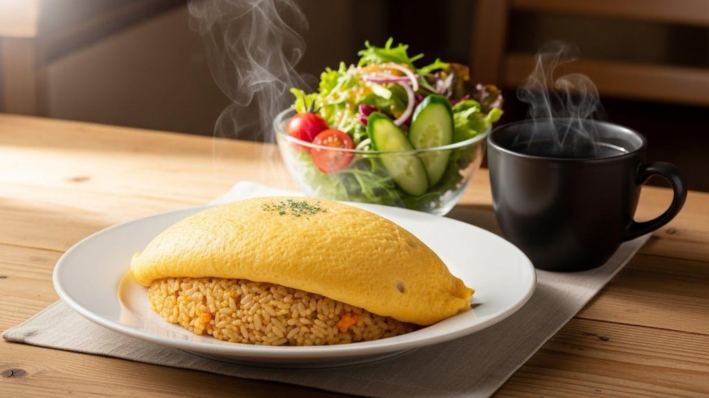 摩訶不思議食堂のオムライスセット