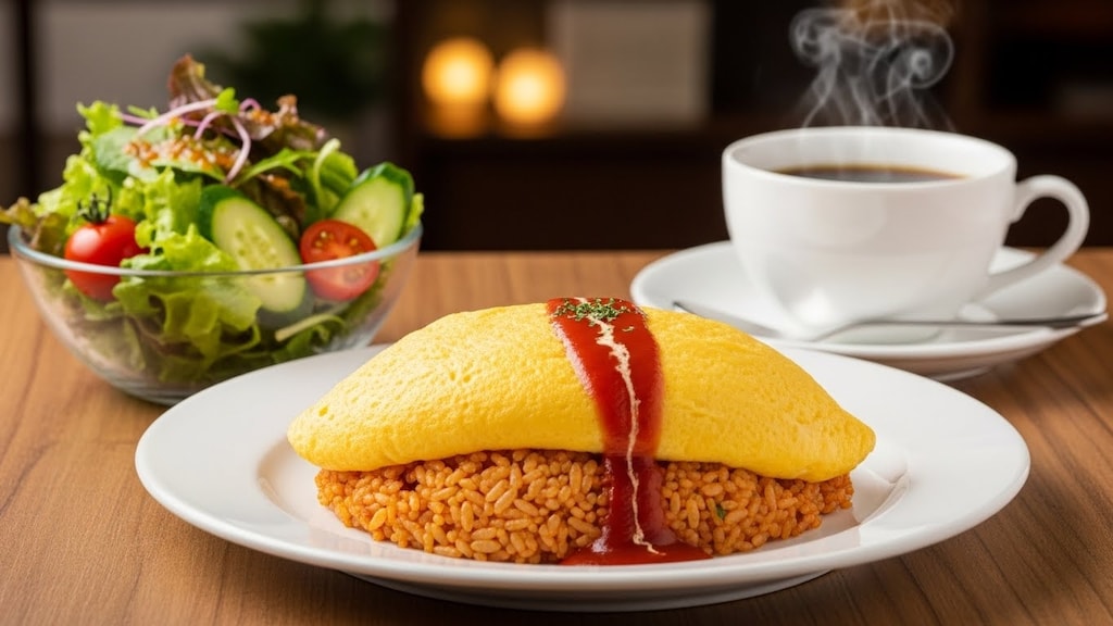 摩訶不思議食堂のオムライスセット