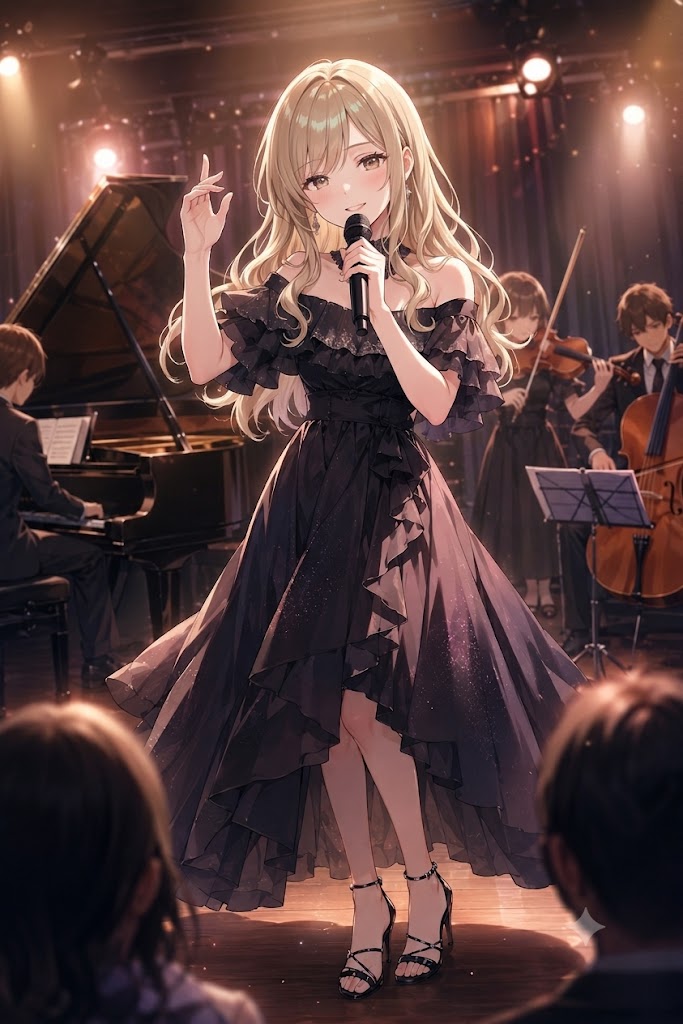 アンプラグドで歌声を披露するレイナさん
