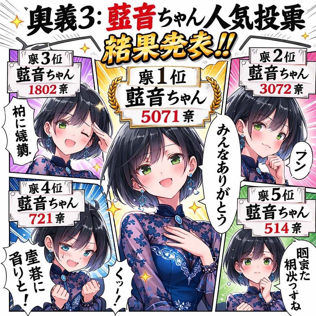 藍音ちゃんの人気投票結果発表